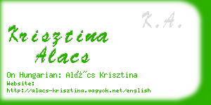 krisztina alacs business card